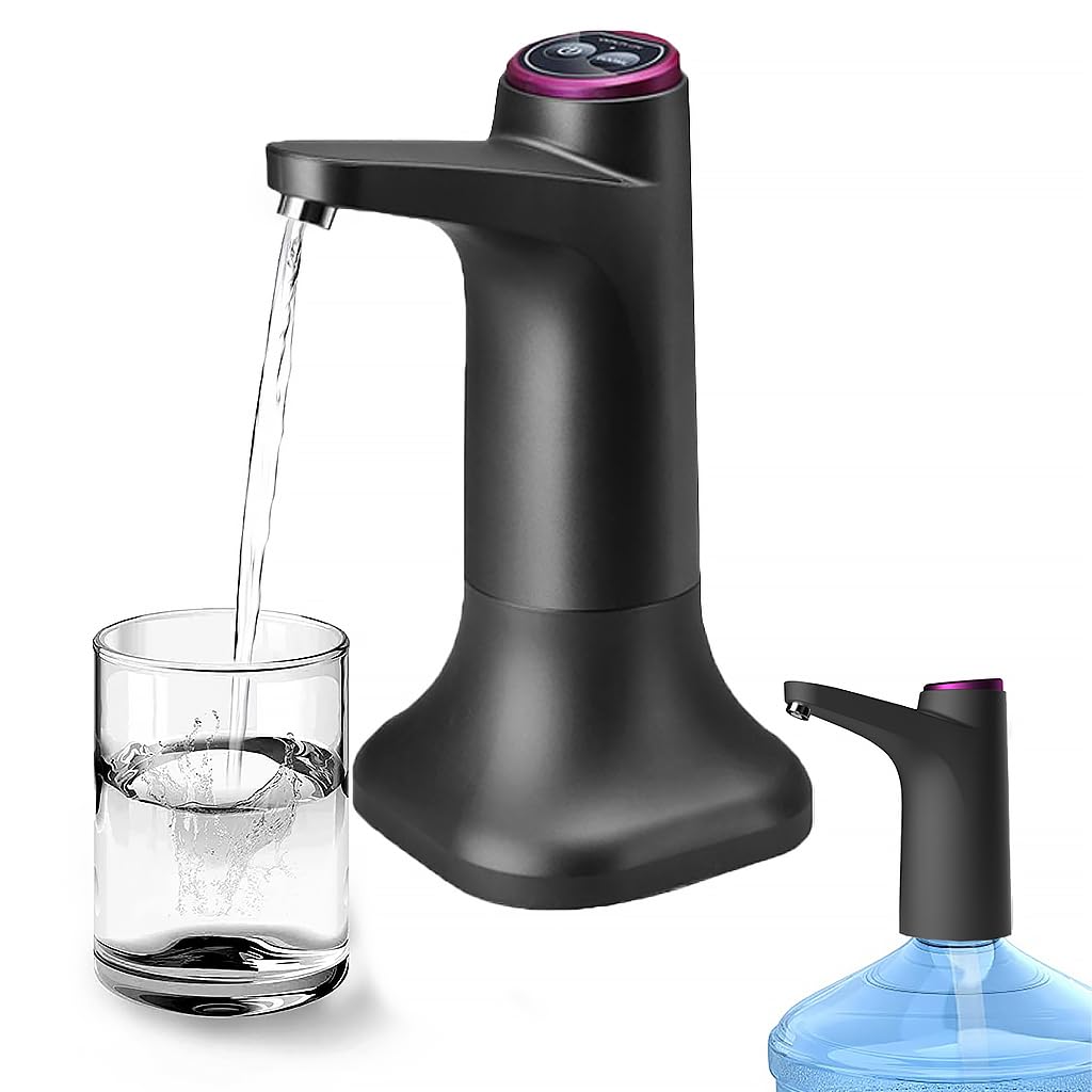 HASTHIP 5 Gallon Water Dispenser with Base, Electric Folding Water Pump with USB Charging and Auto-Off, Portable Water Dispenser for Universal 2-5 Gallons, Touch Screen and Low Noise (black) HASTHIP 5 Gallon Water Dispenser with Base, Electric Folding Water Pump with USB Charging and Auto-Off, Portable Water Dispenser for Universal 2-5 Gallons, Touch Screen and Low Noise (black)
